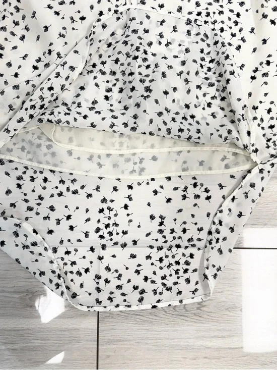 H&M White Sleeveless Mini Dress with Black Floral Print - Picture 5 of 7